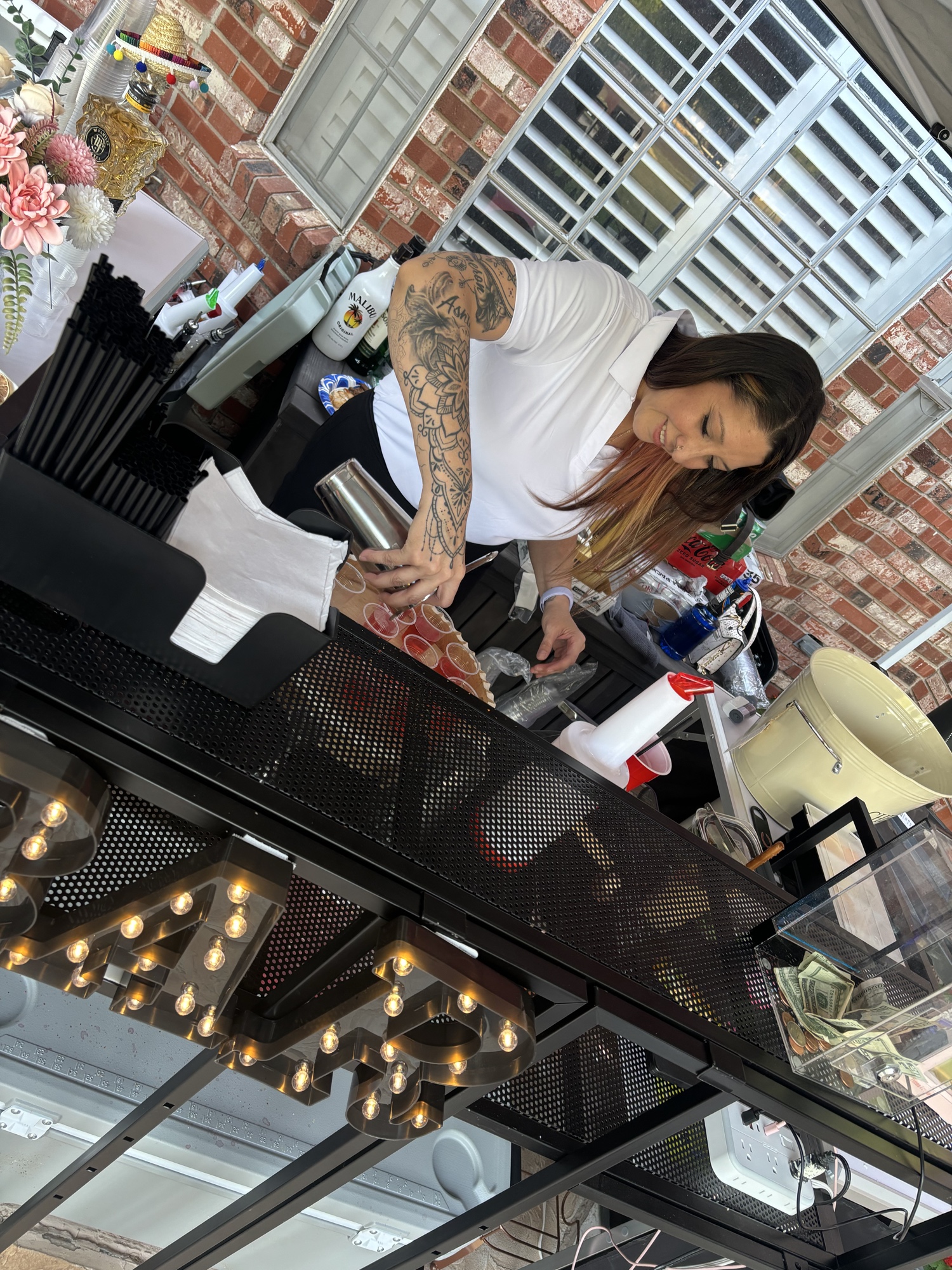 Bliss Mobile Bar bartender in action